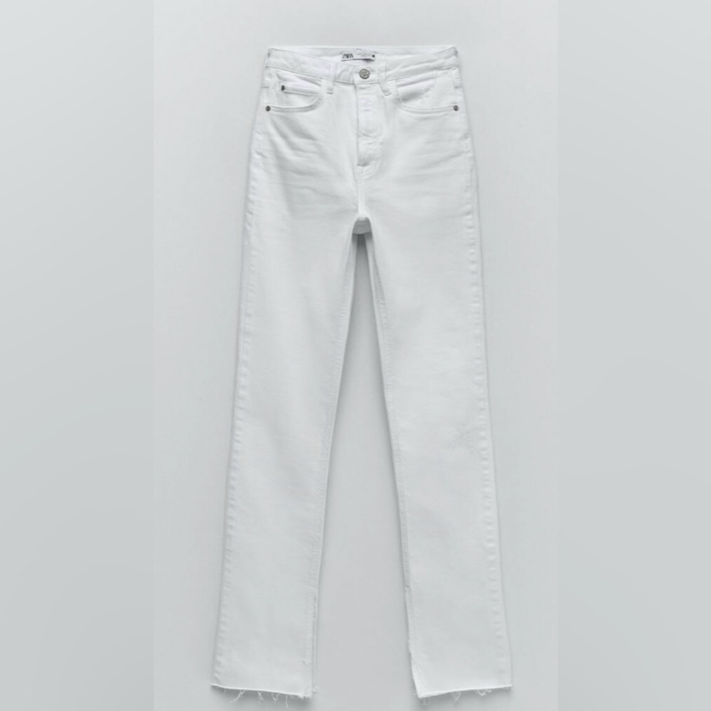 Zara White Flare & Wide Leg Jeans